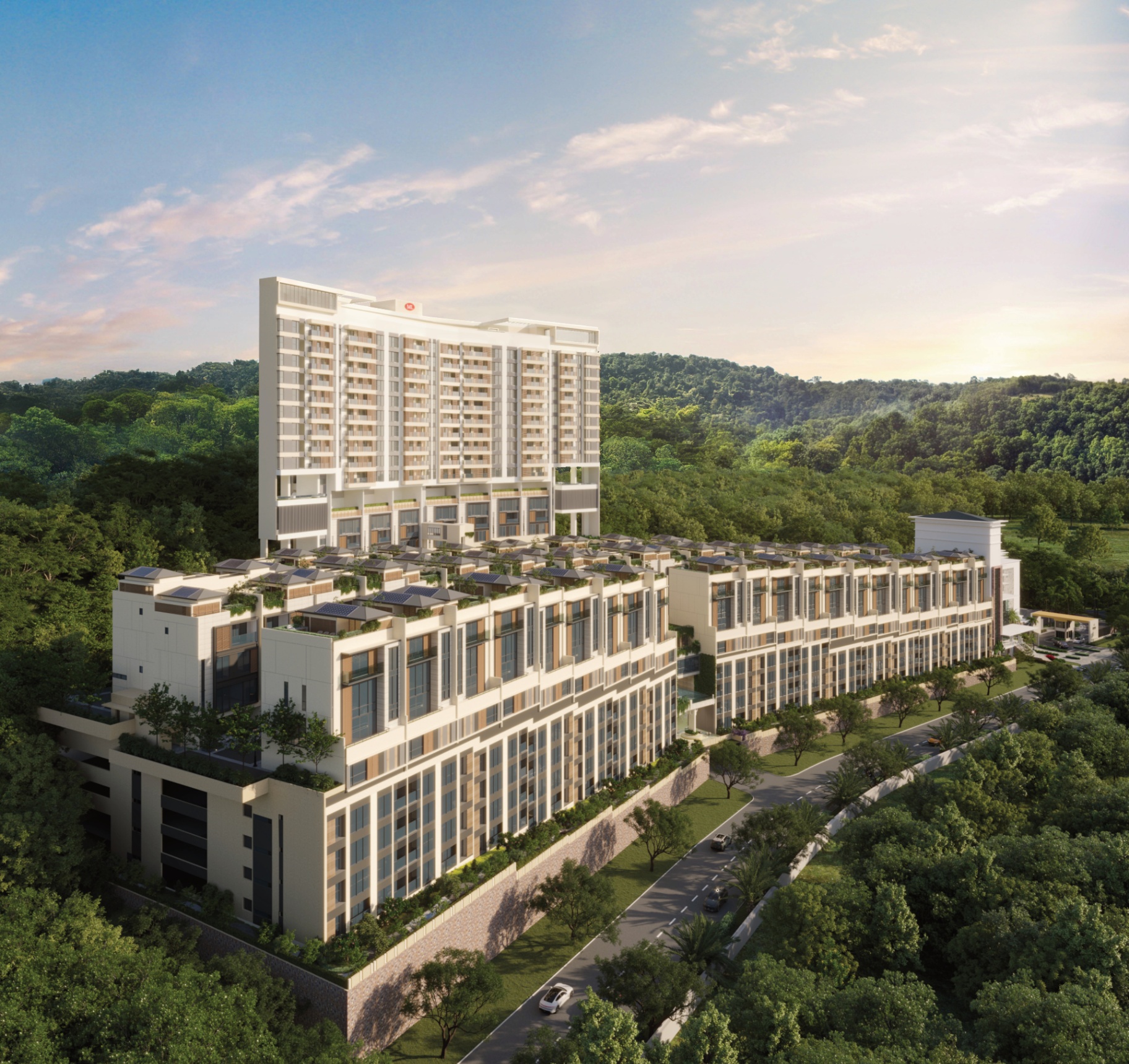 Aerial view of Majestic @ Kiara Reserve freehold sky residences beside Bukit Kiara Forest Reserve, Desa Sri Hartamas, Kuala Lumpur