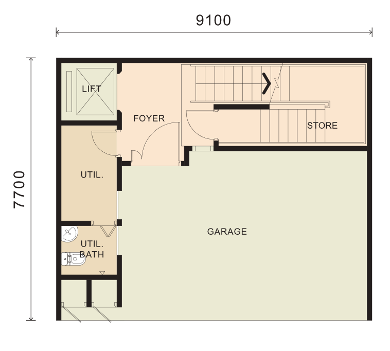 Floor plan — Sky Villa Type C · Ground Floor