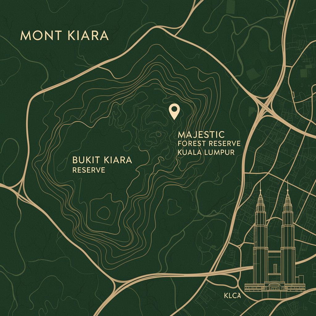 Detailed location map showing Majestic @ Kiara Reserve and the surrounding KL neighbourhoods